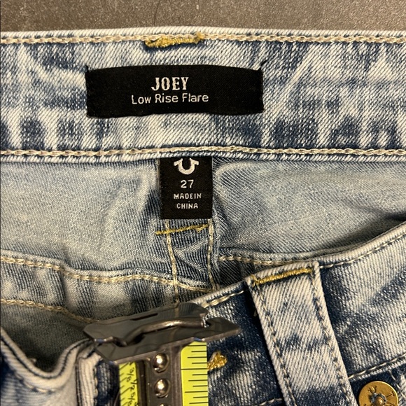 True Religion Light Wash , Low Rise, Crochet ,Joey Flare Jeans - Picture 11 of 13